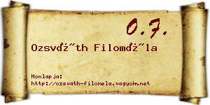 Ozsváth Filoméla névjegykártya